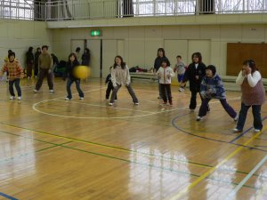 親子でドッジ